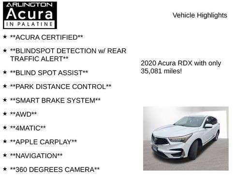 Used 2020 Acura RDX AWD w/ Advance Package image 3