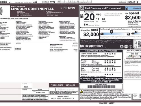Used 2020 Lincoln Continental FWD image 2