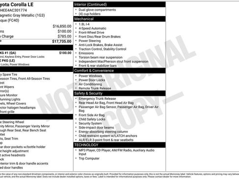 Used 2010 Toyota Corolla LE w/ LE EVP Pkg #1 FWD image 7