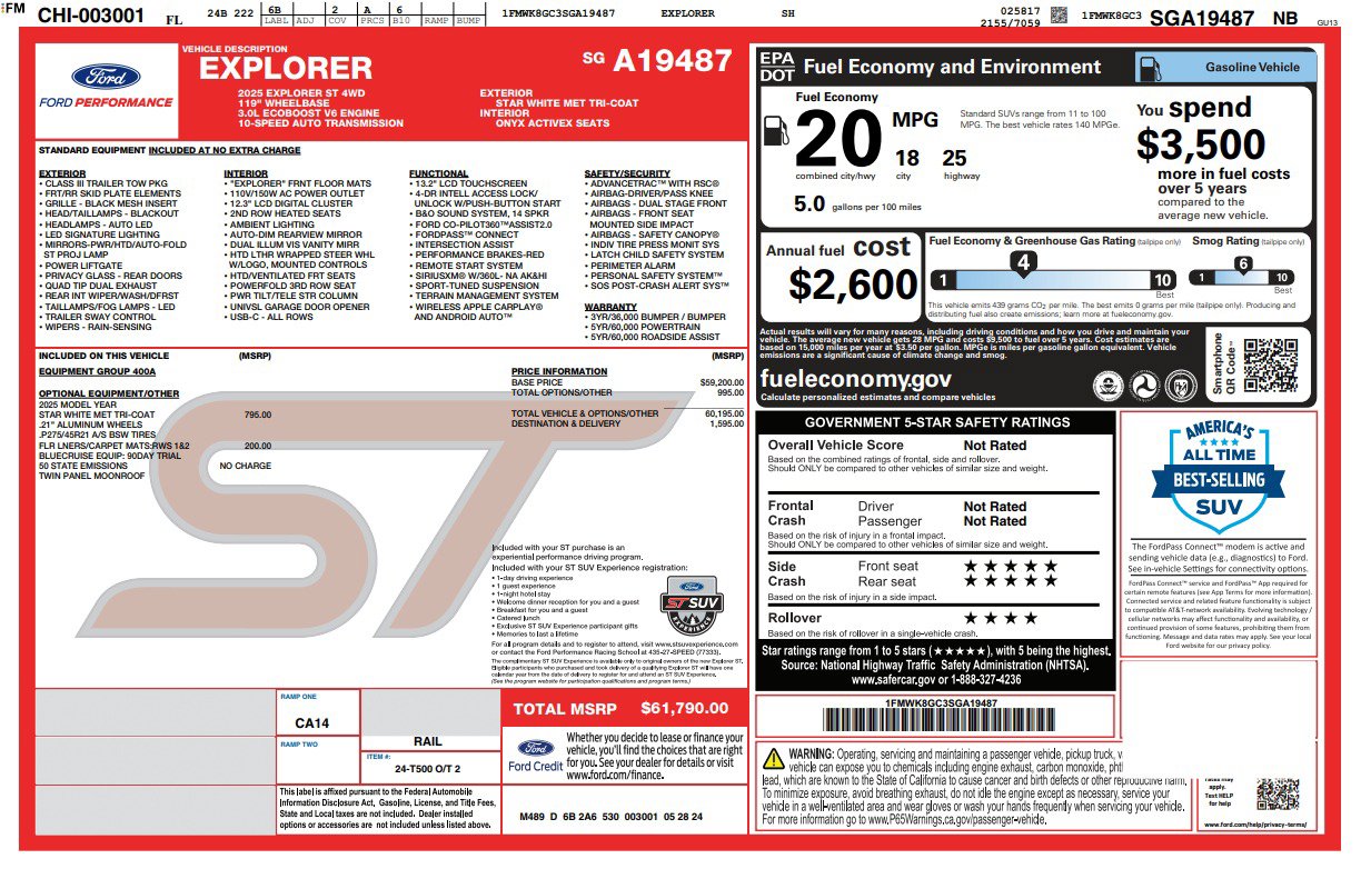 Used 2025 Ford Explorer ST AWD/4WD image 86