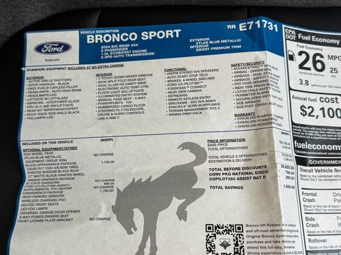 Used 2024 Ford Bronco Sport Big Bend w/ Convenience Package AWD/4WD image 35