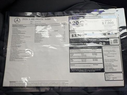 New 2026 Mercedes-Benz S 580 4MATIC Sedan image 18