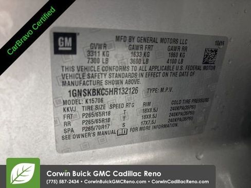 Certified 2017 Chevrolet Tahoe LT AWD/4WD image 39