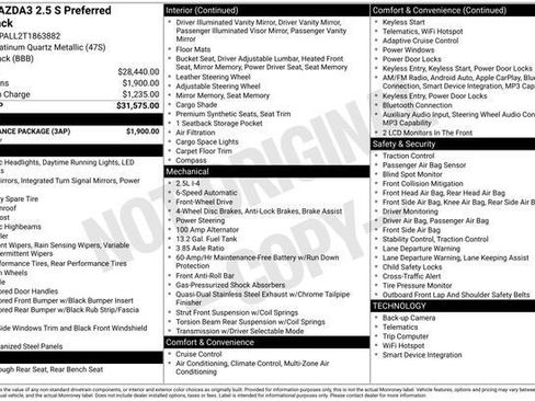 New 2026 MAZDA MAZDA3 s w/ Appearance Package FWD image 25