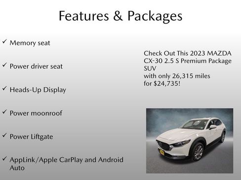 Certified 2023 MAZDA CX-30 AWD 2.5 S w/ Premium Package image 4