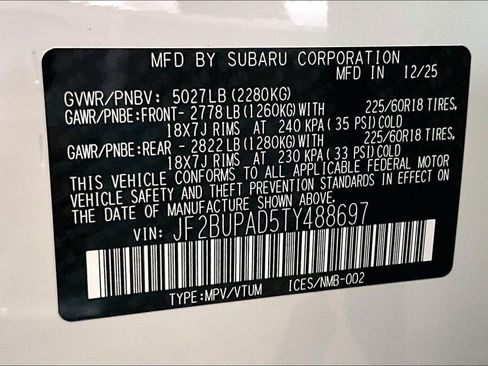 Certified 2026 Subaru Outback Premium AWD/4WD image 19