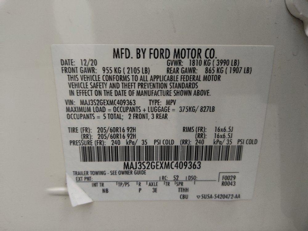 Used 2021 Ford EcoSport SE FWD image 33