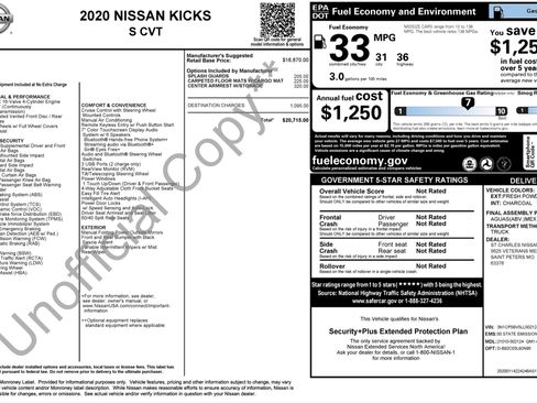 Used 2020 Nissan Kicks S FWD image 2