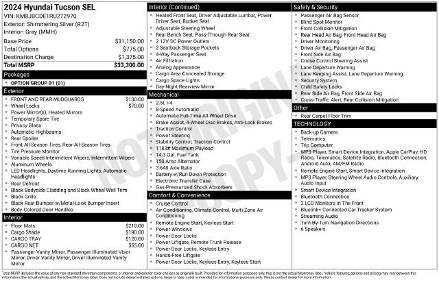 Certified 2024 Hyundai Tucson SEL AWD/4WD image 10