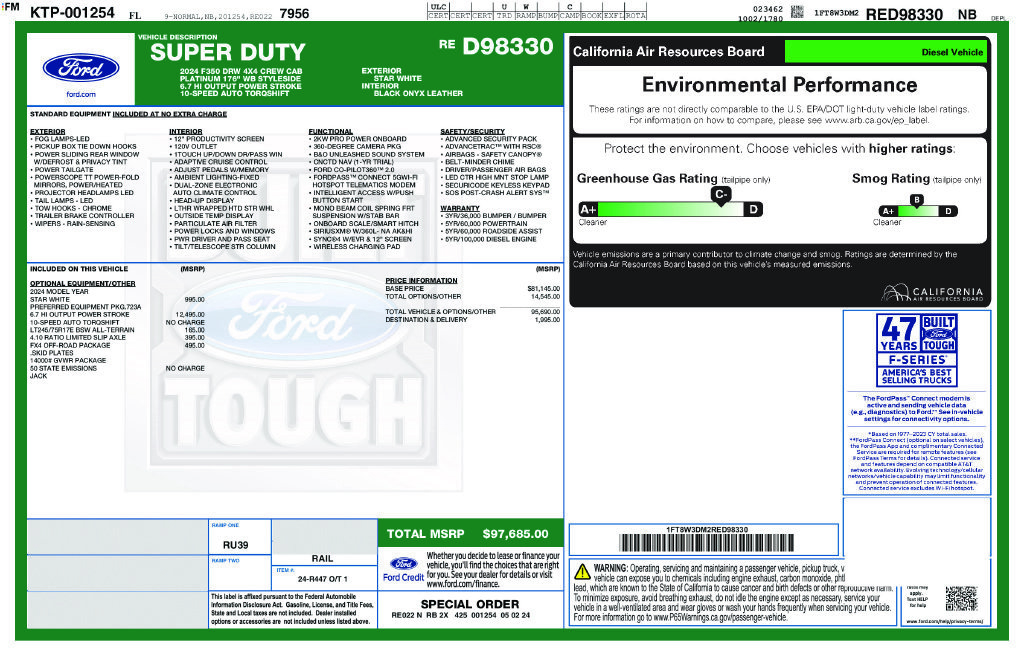 Used 2024 Ford F350 Platinum w/ FX4 Off-Road Package AWD/4WD image 5