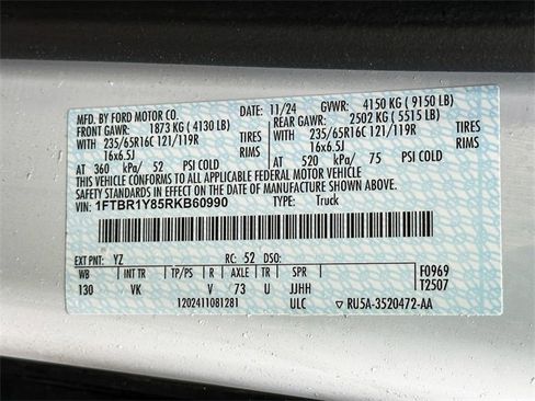 Used 2024 Ford Transit 250 Low Roof w/ Load Area Protection Package image 31