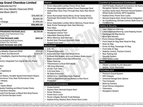 New 2025 Jeep Grand Cherokee Limited w/ Black Appearance Package AWD/4WD image 32