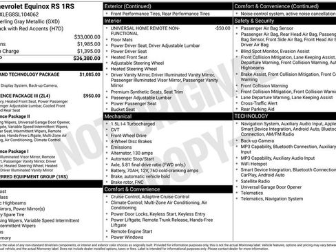 Used 2025 Chevrolet Equinox RS w/ Safety and Technology Package FWD image 2