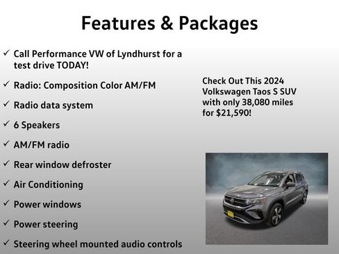 Used 2024 Volkswagen Taos S AWD/4WD image 4