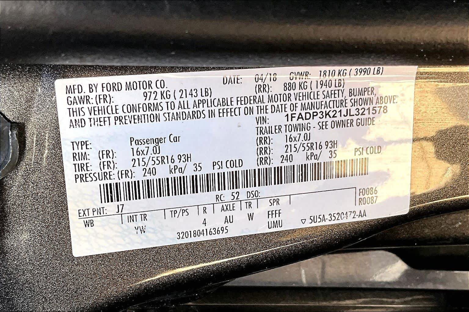Used 2018 Ford Focus SE w/ Interior Protection Package FWD image 36