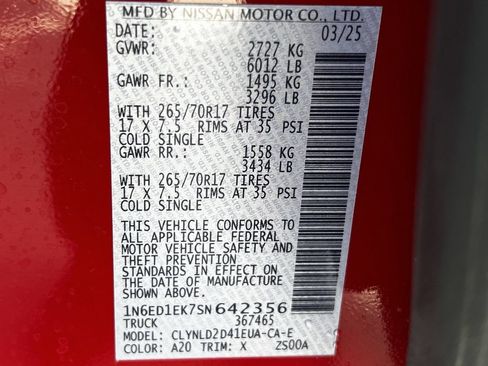 Used 2025 Nissan Frontier PRO-4X w/ Pro Convenience Package AWD/4WD image 34