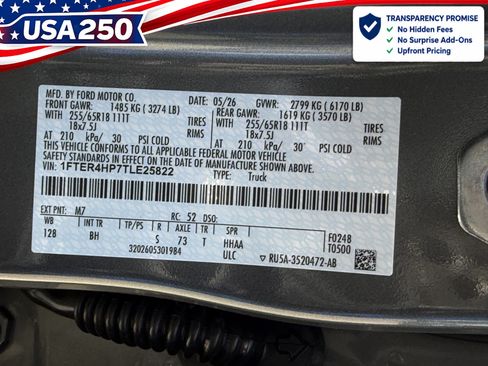 New 2026 Ford Ranger XLT w/ Equipment Group 301A High AWD/4WD image 25