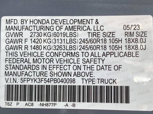 Certified 2023 Honda Ridgeline RTL image 48