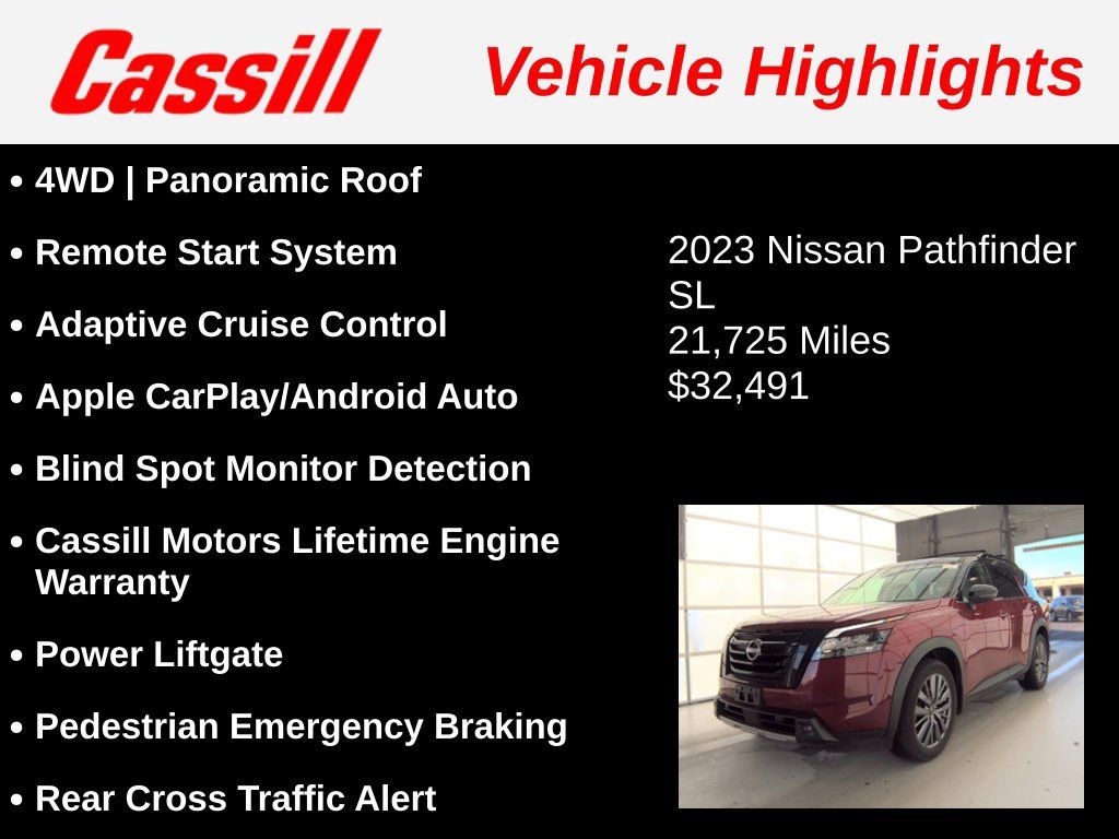 Used 2023 Nissan Pathfinder SL w/ SL Premium Package AWD/4WD image 3