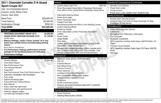 Used 2011 Chevrolet Corvette Grand Sport w/ Preferred Equipment Group RWD image 3