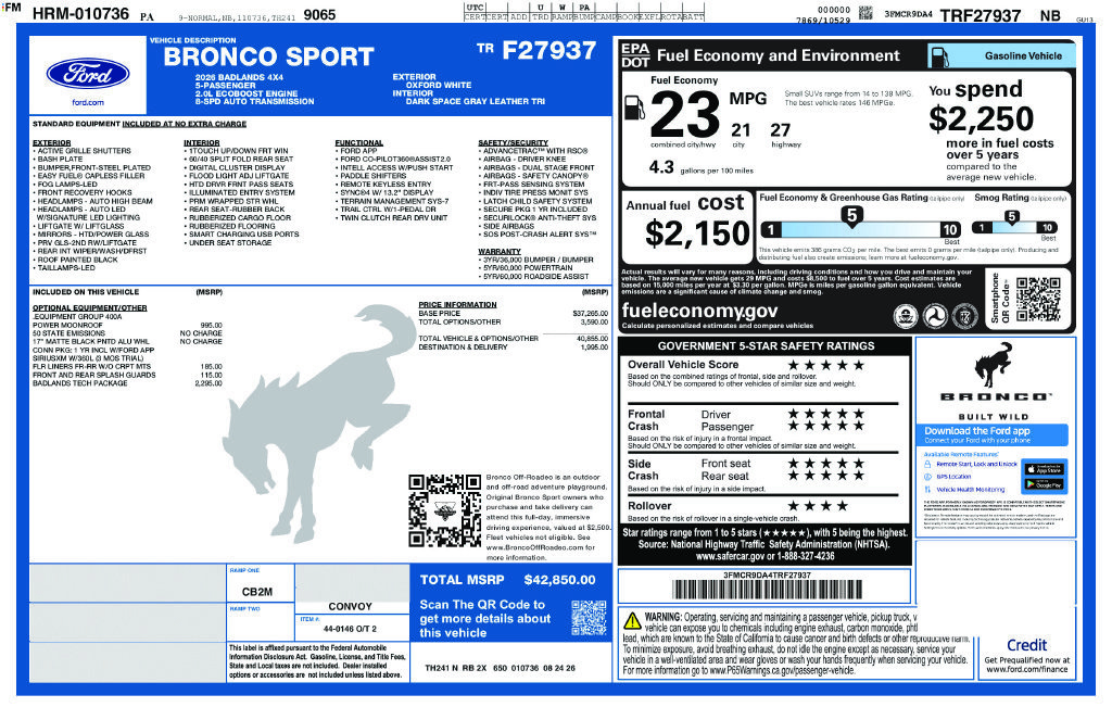 New 2026 Ford Bronco Sport Badlands w/ Badlands Tech Package AWD/4WD image 6