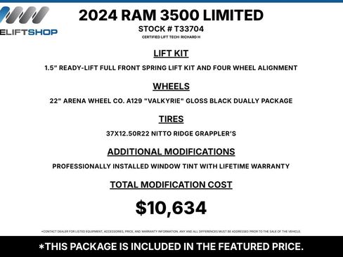 Used 2024 RAM 3500 Limited w/ Night Edition AWD/4WD image 2