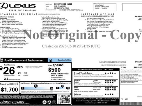 Used 2023 Lexus ES 350 w/ Premium Package FWD image 2