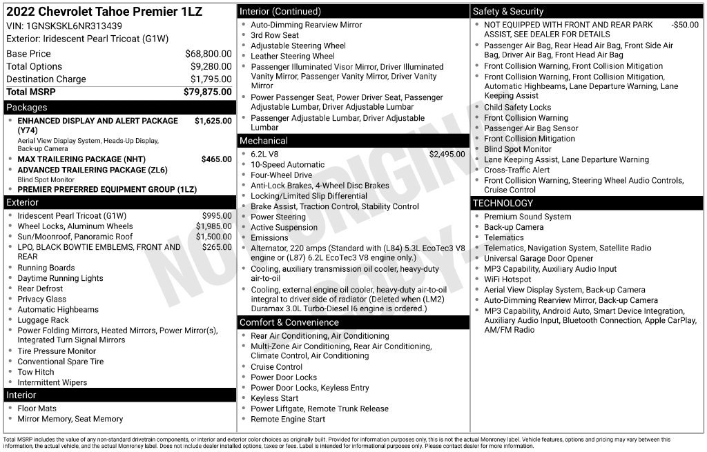 Used 2022 Chevrolet Tahoe Premier AWD/4WD image 3
