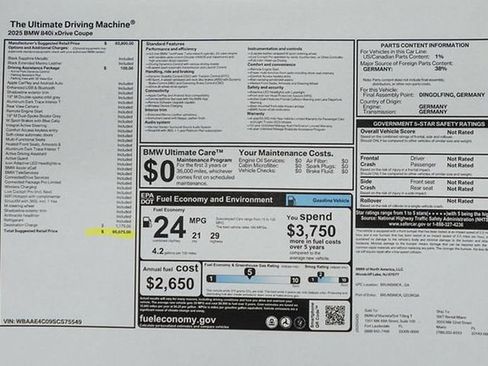Used 2025 BMW 840i xDrive Coupe image 62