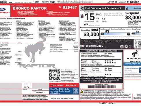 New 2026 Ford Bronco Raptor w/ Interior Carbon Fiber Pack AWD/4WD image 26