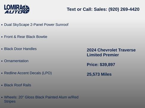 Used 2024 Chevrolet Traverse Premier w/ Redline Edition AWD/4WD image 9