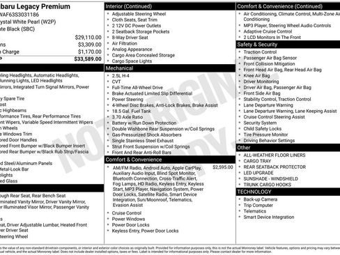 Certified 2025 Subaru Legacy Premium image 5