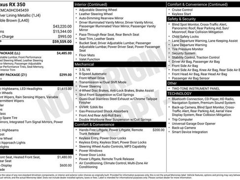 Used 2017 Lexus RX 350 FWD w/ Luxury Package image 3