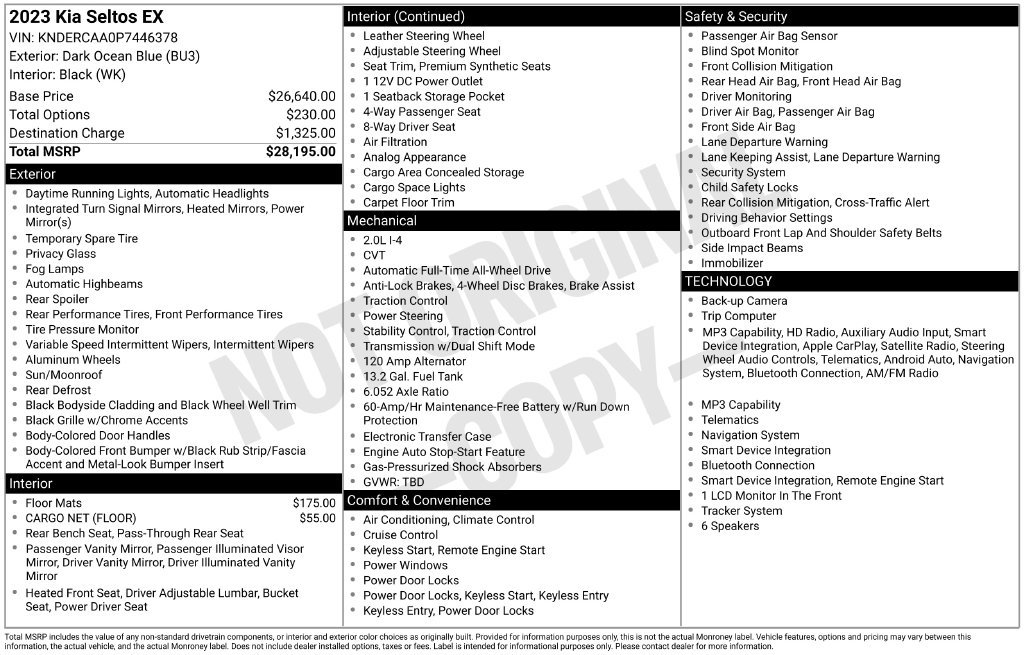 Certified 2023 Kia Seltos EX AWD/4WD image 6