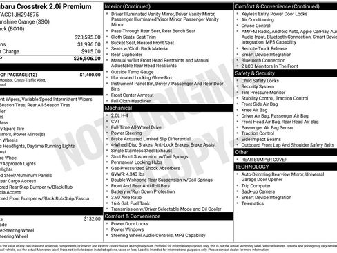 Used 2018 Subaru Crosstrek 2.0i Premium w/ Moonroof Package image 20