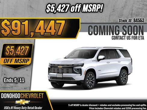 New 2026 Chevrolet Tahoe High Country AWD/4WD image 1