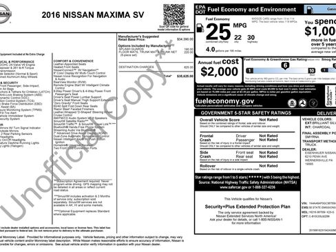 Used 2016 Nissan Maxima 3.5 SV FWD image 4