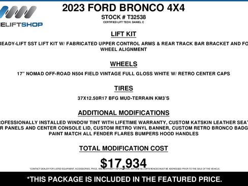 Used 2023 Ford Bronco Heritage Edition AWD/4WD image 2