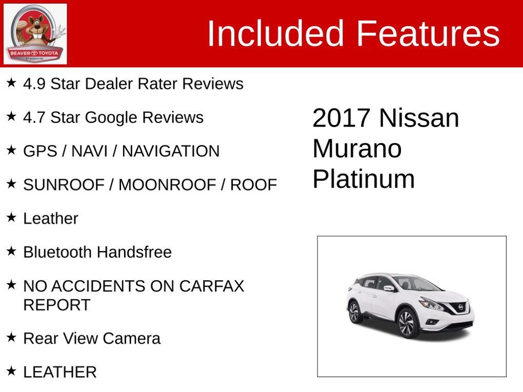 Used 2017 Nissan Murano Platinum w/ Platinum Technology Package FWD image 4