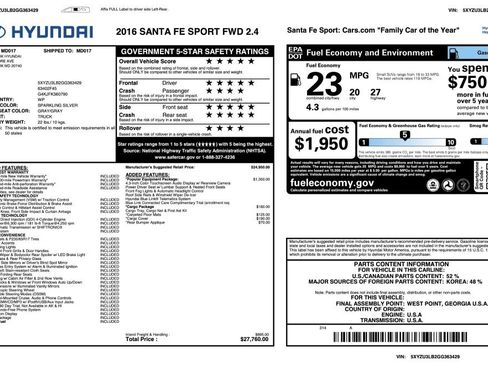 Used 2016 Hyundai Santa Fe Sport w/ Option Group 02 image 35