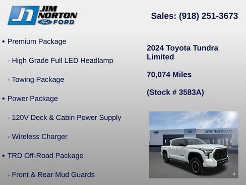 Used 2024 Toyota Tundra Limited w/ TRD Off-Road Package AWD/4WD image 11