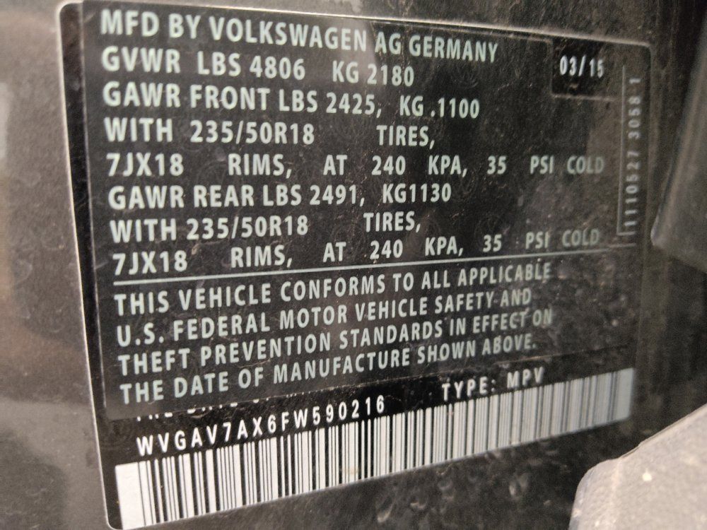 Used 2015 Volkswagen Tiguan SEL FWD image 33