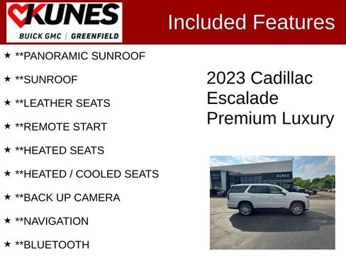 Used 2023 Cadillac Escalade Premium Luxury w/ Performance Package AWD/4WD image 2