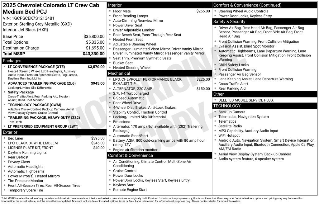 Used 2025 Chevrolet Colorado LT w/ LT Convenience Package RWD image 10