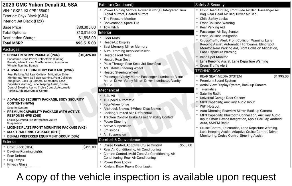 Used 2023 GMC Yukon XL Denali w/ Denali Reserve Package AWD/4WD image 10
