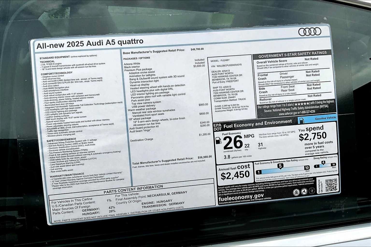 Used 2025 Audi A5 Premium Plus AWD/4WD image 16