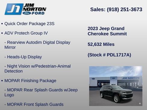 Used 2023 Jeep Grand Cherokee Summit w/ Adv Protech Group IV AWD/4WD image 11