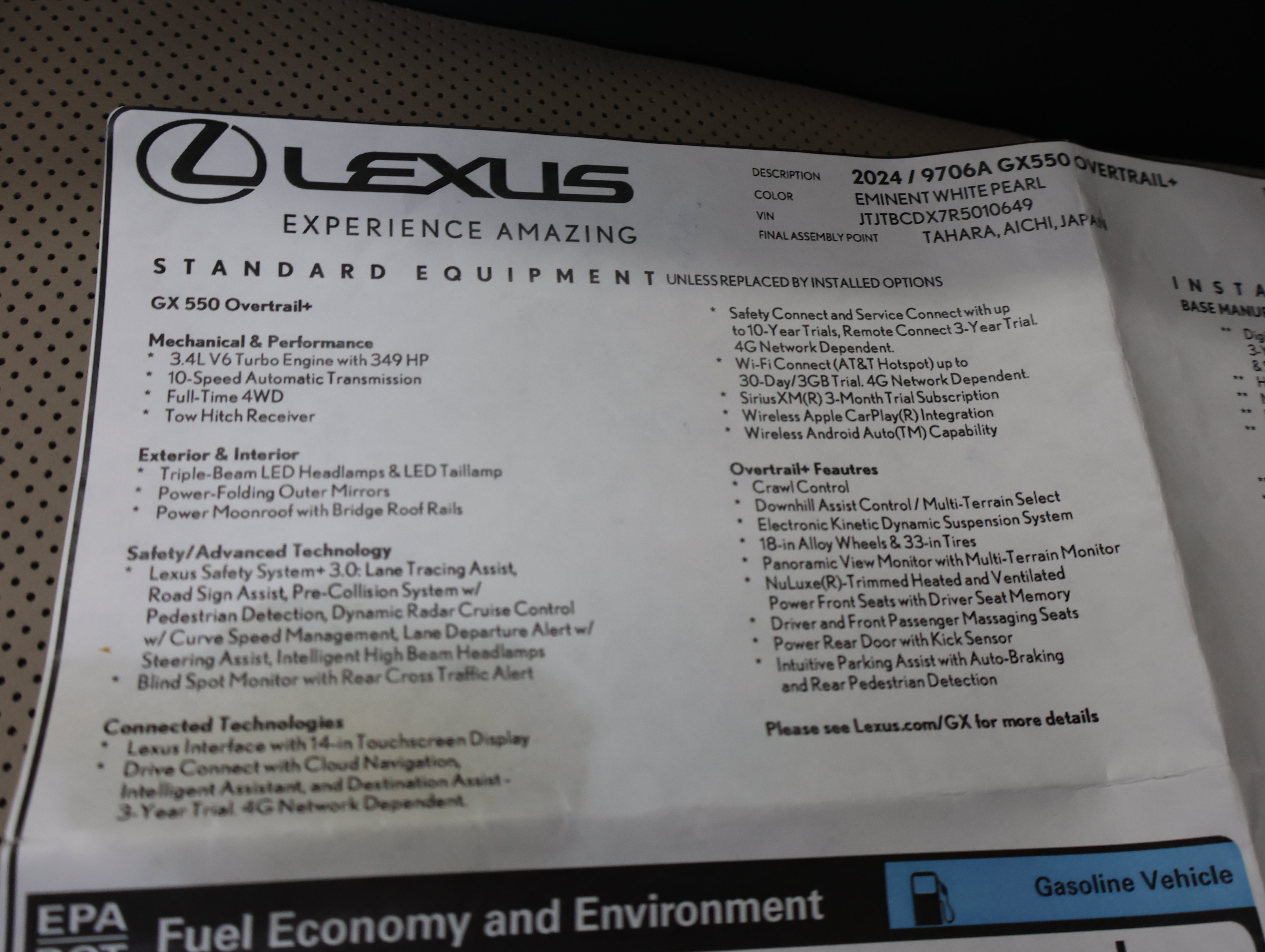 Used 2024 Lexus GX 550 AWD/4WD image 65