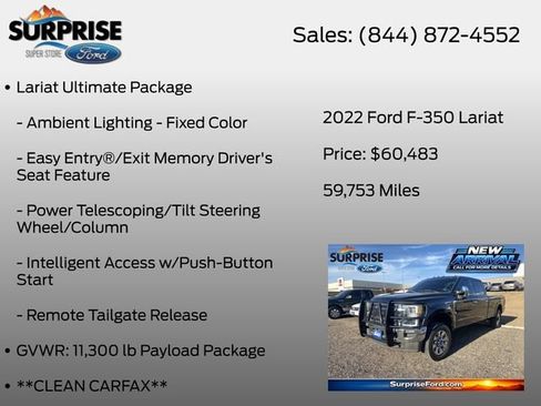 Used 2022 Ford F350 Lariat w/ Lariat Ultimate Package AWD/4WD image 16