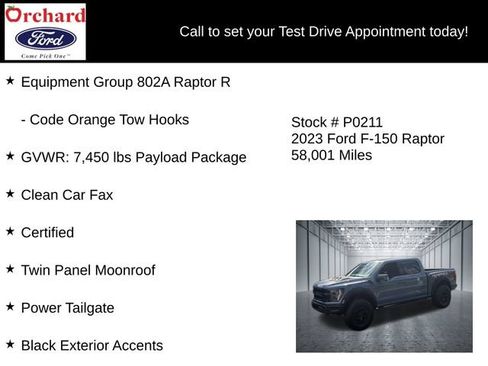 Certified 2023 Ford F150 Raptor w/ Equipment Group 802A Raptor R AWD/4WD image 19